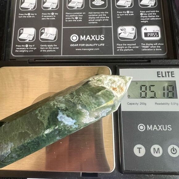 Moss Agate Crystal Double Terminated Point‎ (#10) - Picture 10 of 11